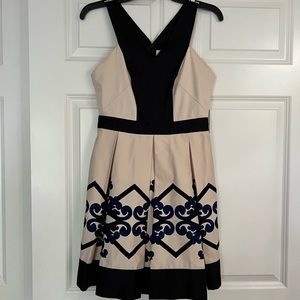 Robert Rodriguez Racerback Cut Out Cocktail Dress in Gold, Black, Blue, Size 6